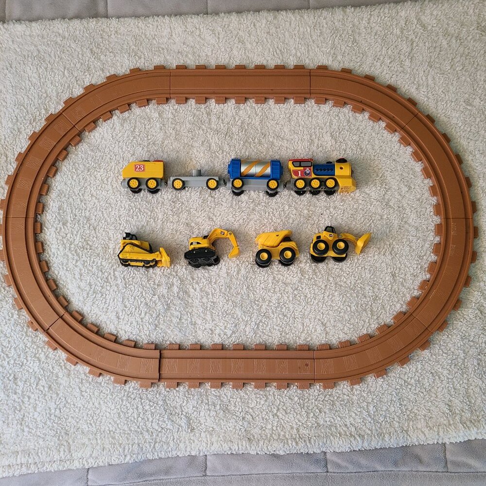 5/$30 CAT Preschool Express Train with Track Pieces and Construction Vehicles